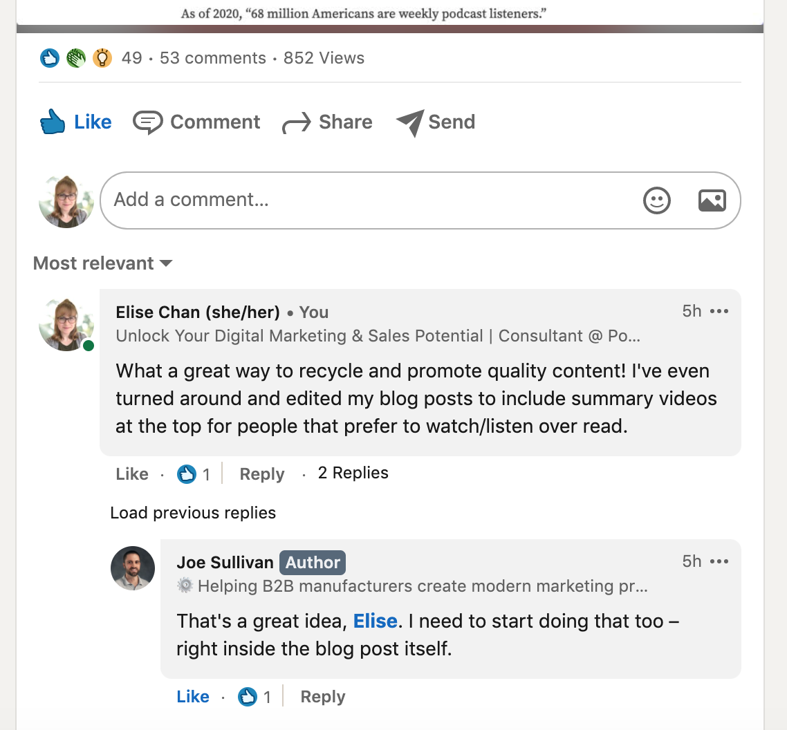 Linkedin-comment-engagement