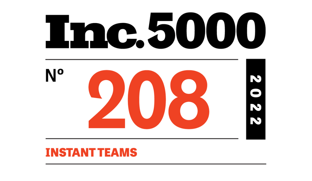 Instant Teams ranks #208 on the Inc. 5000 list of fastest-growing companies 